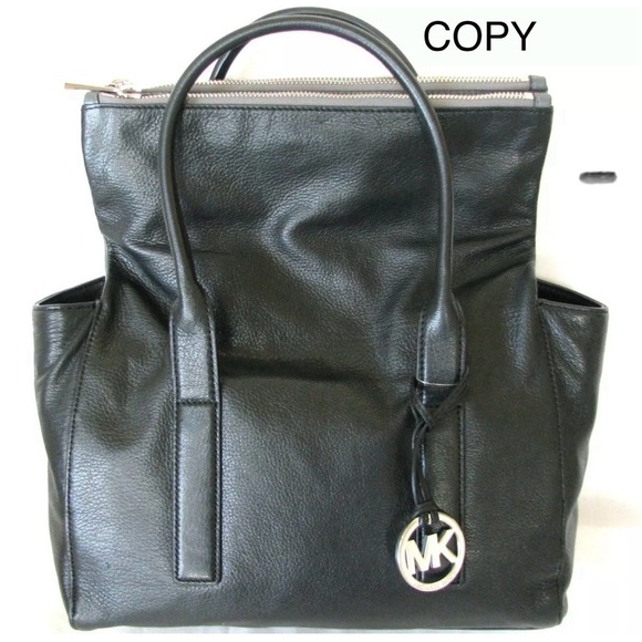 MICHAEL KORS TIPPI BLACK SLATE LEATHER LGE SATCHEL,PURSE,HAND BAG - Picture 2 of 15